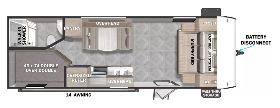 2019 FOREST RIVER SALEM -CRUISE LITE 220BHXL, , floor-plans-day image number 0